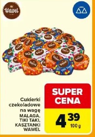 Cukierki czekoladowe na wagę Malaga, Tiki Taki, Kasztanki Wawel