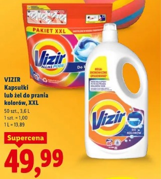 VIZIR Kapsułki lub żel do prania kolorów, XXL