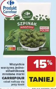 Szpinak mrożony Carrefour Classic