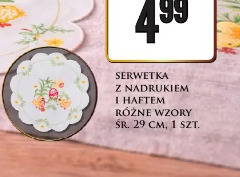 Serwetka z nadrukiem i haftem