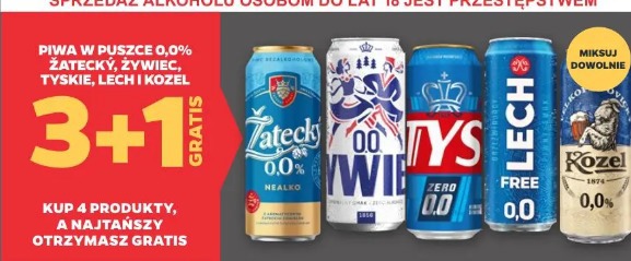 Piwa w puszce 0,0% Żatecky, Żywiec, Tyskie, Lech i Kozel