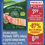 Dolina Dobra parówki 100% mięsa z szynki wieprzowej
