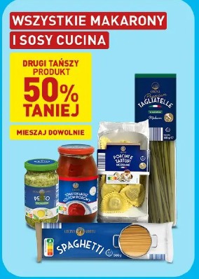 Wszystkie makarony i sosy Cucina drugi tańszy 50% taniej