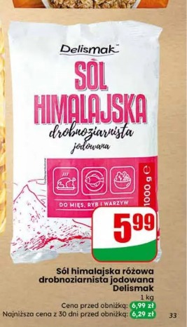 Sól himalajska różowa drobnoziarnista jodowana Delismak