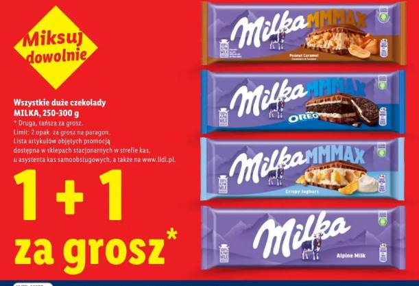 Wszystkie duże czekolady Milka, 250-300 g