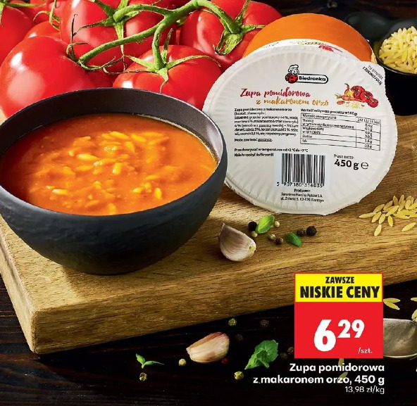 Zupa pomidorowa z makaronem orzo Biedronka