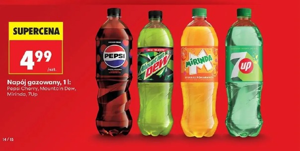 Napój gazowany: Pepsi Cherry, Mountain Dew, Mirinda, 7up