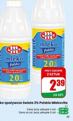 Mleko spożywcze świeże 2% Polskie Mlekovita