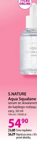 S.NATURE Aqua Squalane serum ze skwalanem do każdego rodzaju cery