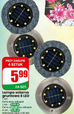 Lampa solarna gruntowa 8 LED
