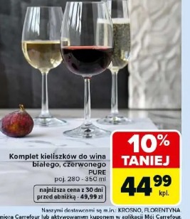 Komplet kieliszków do wina białego, czerwonego Pure