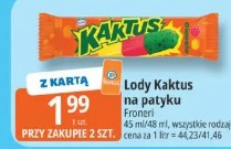 Lody Kaktus na patyku Froneri