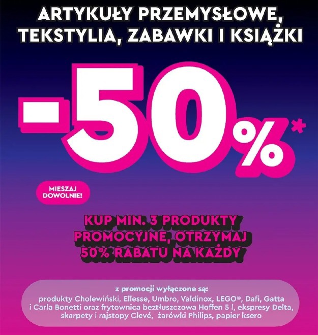 Artykuły przemysłowe, tekstylia, zabawki i książki