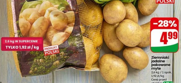 Ziemniaki jadalne pakowane myte