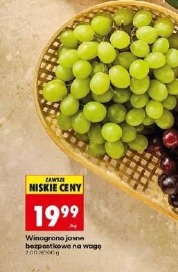 Winogrono jasne bezpestkowe
