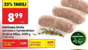 Kiełbasa biała surowa z tymiankiem Kraina Mięs