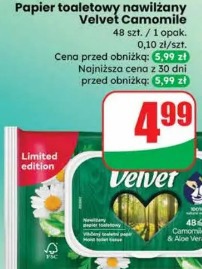 Papier toaletowy nawilżany Velvet Camomile