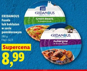 Eridanous Fasola lub bakłażan w sosie pomidorowym