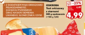 Oskroba Tost orkiszowy z ziarnami