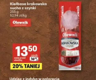 Kiełbasa krakowska sucha z szynki Olewnik
