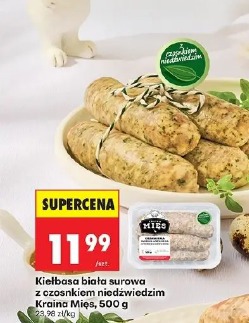 Kiełbasa biała surowa z czosnkiem niedźwiedzim Kraina Mięs