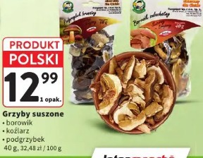 Grzyby suszone borowik, koźlarz, podgrzybek
