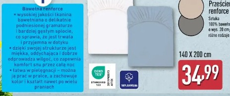 Prześcieradło z bawełny renforcé NOVITESSE