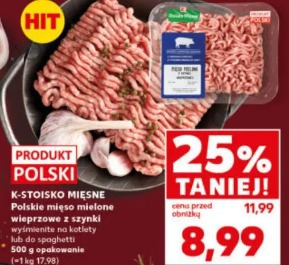 K-Stoisko Mięsne Polskie mięso mielone wieprzowe z szynki