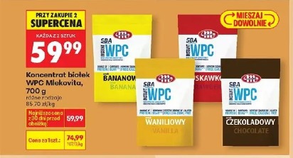 Koncentrat białek WPC Mlekovita, różne rodzaje