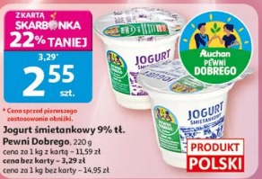 Jogurt śmietankowy 9% tł. Pewni Dobrego
