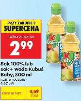 Sok 100% lub sok + woda Kubuś Baby