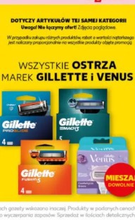 Wszystkie ostrza marek Gillette i Venus