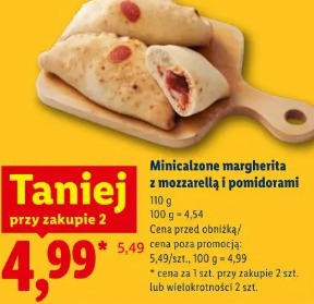 Minicalzone margherita z mozzarellą i pomidorami