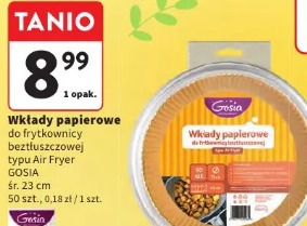 Wkłady papierowe do frytkownicy beztłuszczowej typu Air Fryer Gosia śr. 23 cm