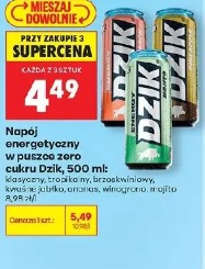 Napój energetyczny w puszce zero cukru Dzik, 500 ml