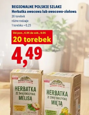 Regionalne Polskie Szlaki Herbatka owocowa lub owocowo-ziołowa