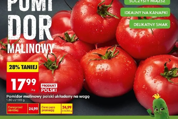 Pomidor malinowy polski układany na wagę