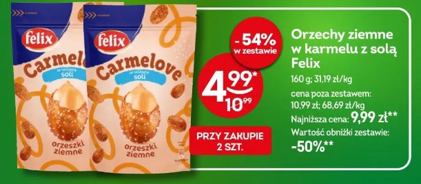 Orzechy ziemne w karmelu z solą Felix