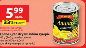 Ananas, plastry w lekkim syropie MK