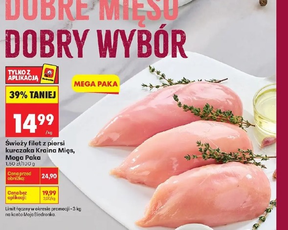 Świeży filet z piersi kurczaka Kraina Mięs, Mega Paka