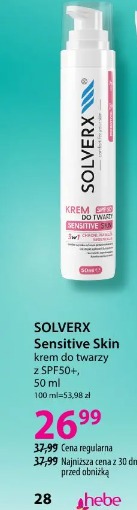SOLVERX Sensitive Skin krem do twarzy z SPF50+