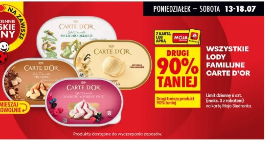 Wszystkie lody familijne Carte d'Or