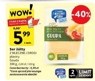 Ser żółty Z Mlecznej Drogi plastry Gouda