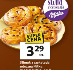 Ślimak z czekoladą mleczną Milka