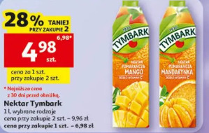 Nektar Tymbark pomarańcza mango, pomarańcza mandarynka