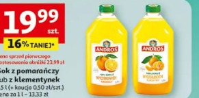 Sok z pomarańczy lub z klementynek Andros