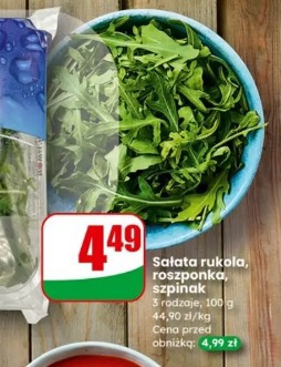 Sałata rukola, roszponka, szpinak