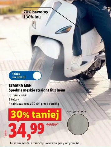 Esmara Men Spodnie męskie straight fit z lnem