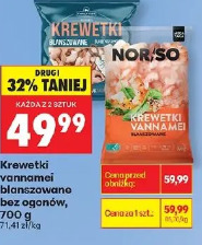 Krewetki vannamei blanszowane bez ogonów Norso