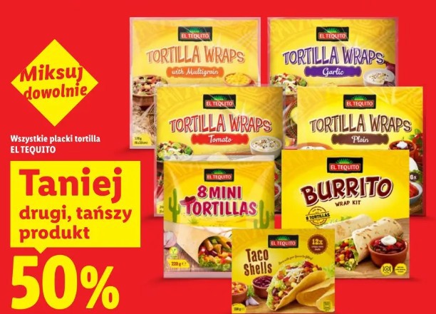 Wszystkie placki tortilla El Tequito